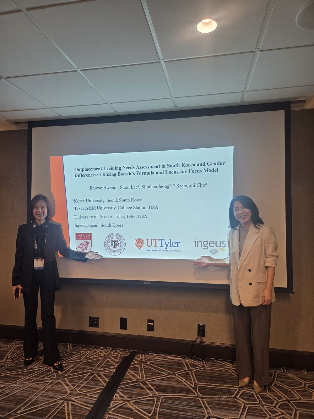 Sumi Lee co-presenting research with collaborators